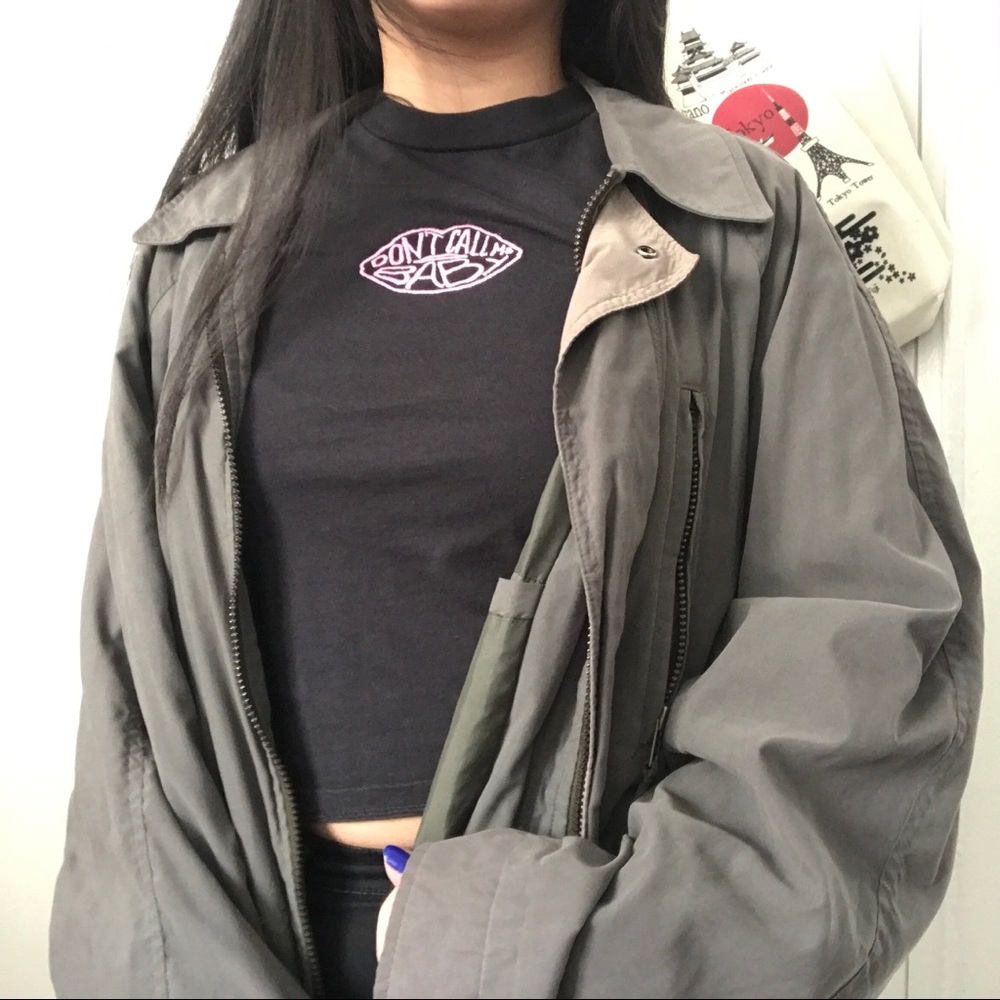 Army Green Windbreaker Utility Jacket Vintage